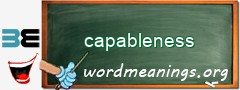 WordMeaning blackboard for capableness